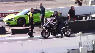 Mclaren 720s vs Kawasaki Ninja H2 Drag Race