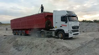 howo a7 420 trailer side dump loades with sand from capaz tarlac