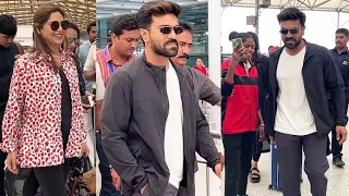 Global Star Ram Charan With Wife Upasana Spotted @ Hyderabad Airport | Manastars