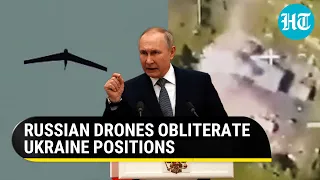 Ukraine troops run for cover as Russia unleashes drones on Zelensky's men amid Donbas offensive