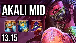 AKALI vs ZED (MID) | 2.2M mastery, 11/2/9, 6 solo kills, 500+ games | NA Grandmaster | 13.15