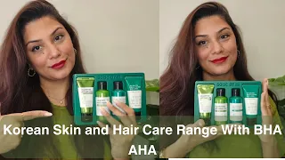 Korean Skin and Hair Care Range with BHA AHA Unboxing/ Huma Ejaz