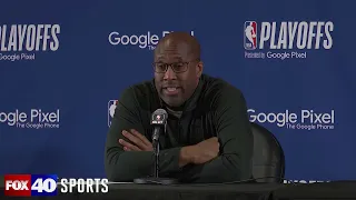 Kings coach Mike Brown reacts to 120-100 loss to Warriors in Game 7, building off season's success