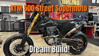 KTM 500 EXC-F Street Supermoto Project! Pt. 2 - Custom Ohlins, SMT Tubeless Wheels, Biting Brakes!