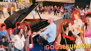 PARADISE by Coldplay and people got GOOSEBUMPS 😮 Public Piano Performance at Rome Airport