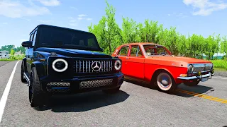 ВОЛГА ГАЗ 24 против ВСЕХ - Beamng Drive