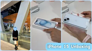 iPhone 15 Unboxing (blue) ☁️🩵🛍️