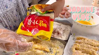 🍒K브이로그 | 자두가 캐온 감자로 요리하기🥔🍟 치킨까스 대량생산🍗목살 스테이크🥩🍍셋이서 카페 데이트한 일상☕️🍰