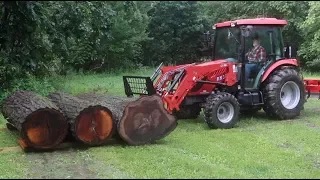 #476 Moving Heavy Things! Maxed out Log Moving With RK 55 Compact Tractor