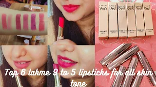 lakme 9 to 5 lipstick review | best shades for all skin tone | review & swatches | Niharika pathak