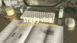 study vlog 🍏 | making biology flashcards, doing some biology questions