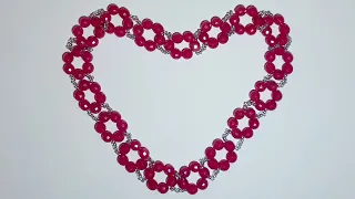 Бисероплетение Колье из бусин и бисера Цветочки | Necklace of beads and beads Flowers
