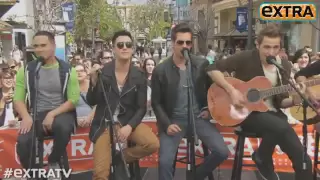 Big Time Rush performing on Extra