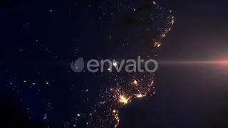 Realistic Earth Zoom In Night Lights Clouds South America Brazil Brasilia | Motion Graphics - En...