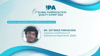 7th Global Pharmaceutical Quality Summit 2022: Dr.  Sotirios Paraschos