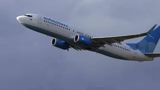 Takeoff of Boeing 737-800 Pobeda from Sheremetyevo, 04/16/24.