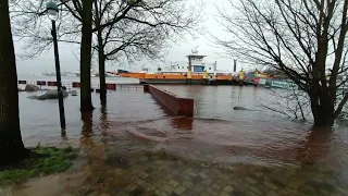 sturmflut Hochwasser in Bremen Vegesacker Fährhafen