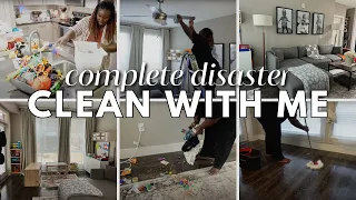 COMPLETE DISASTER LIVING ROOM DEEP CLEAN | OVERWHELMED CLEAN WITH ME | MESSY HOUSE | FAITH MATINI