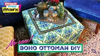 No-Sew Boho Ottoman DIY