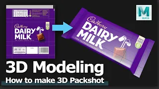 2D to 3D Packshot Modeling - Chocolate Bar Wrapper 3D Packaging - Part 1