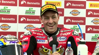 2019 Bennetts BSB Round 12 - Race 1 press conference from Brands Hatch