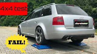 Epic quattro fail! Audi S6 4X4 test on rollers- CarCaine