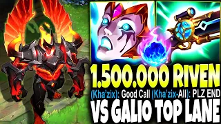 A 1.500.000 RIVEN vs My Full AP Galio Top Build and the MOST TILTED JUNGLER 🔥 LoL Galio s14 Gameplay