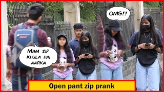 "Ma'am aapki zip khuli hai!" Open zip prank on public | SV Pranks