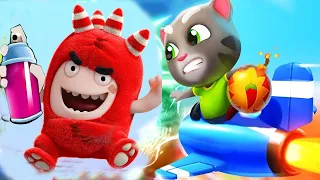 Talking Tom Gold Run Vs Oddbods Turbo Run Gameplay