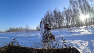 Стрельнул 0000 на дальнее расстояние. Охота на зайца,с одной гончей