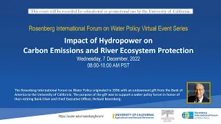 Rosenberg Webinar on Hydropower December 2022