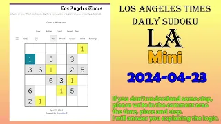 Los Angeles Times Daily Sudoku 2024-04-23 1759 Mini