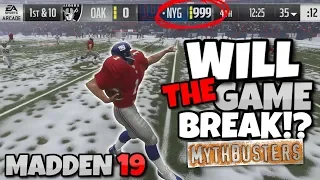 WHAT HAPPENS IF YOU EXCEED THE SCORE LIMIT IN MADDEN 19!? Madden 19 Mythbusters #4