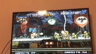 Metal slug 1-mission 2(on neo geo mini) (no game audio, forgot to turn up the tv volume)