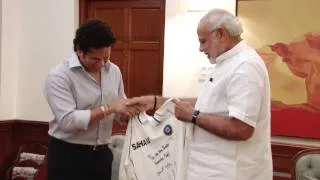 Former Indian cricketer Sachin Tendulkar calls on PM Modi