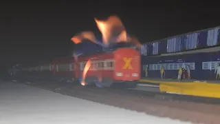 THE BURNING TRAIN ! CENTY TOY TRAIN CATCHES THE FIRE || INDIAN RAILWAYS RAJDHANI EXP