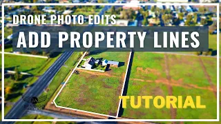 How to Add Real Estate Property Boundary Lines to Drone Photos | Photoshop Tutorial