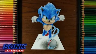 How To Draw SONIC The Hedgehog 3D