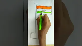 Flag for India emoji / Camlin brush pen drawing😍#shorts #satisfying