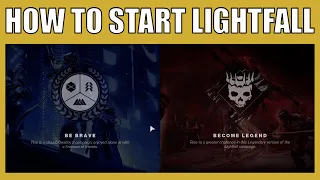 How To Start The Lightfall Campaign On Legendary Or Classic Difficulty Destiny 2