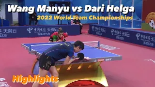 Wang Manyu 王曼昱 vs Dari Helga | 2022 World Team Championships (WT-R16) Highlights