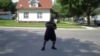 crazy crackhead dancing gets hit with an Ice Cream Truck funny