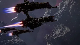 Imperial Navy vs Chaos - Multiplayer Battle - Battlefleet Gothic Armada 2