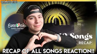 Eurovision 2022 - Recap Of All The Songs Reaction - Quinto ESC