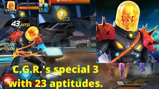 C.G.R.'s special attack 3 with 23 aptitudes. Marvel Contest Of Champions.