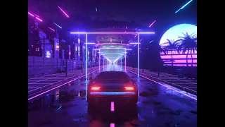 [Live] Car and city in neon style