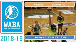 2018-19 WABA League  R15 (13/02): Cinkarna Celje-Beroe 90-68