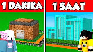 1 DAKİKA GÜVENLİ EV VS 1 SAAT GÜVENLİ EV! - Minecraft