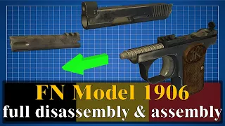 FN Model 1906: full disassembly & assembly