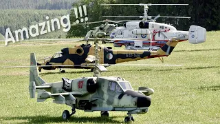 WOW!! over 150K Euro in the Air! 5 Russian XXL RC Scale Helicopter from HeliClassics fly together !